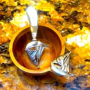 - Hand crafted wooden nautical butter dish